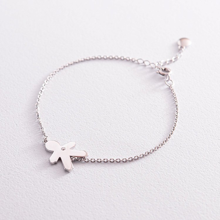 Браслет "Мальчик" в белом золоте (возможна гравировка) з2078б от ювелирного магазина Оникс