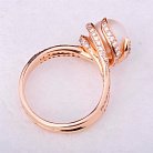 Золотое кольцо (культивированный пресноводный жемчуг,фианит) к02550 от ювелирного магазина Оникс - 1