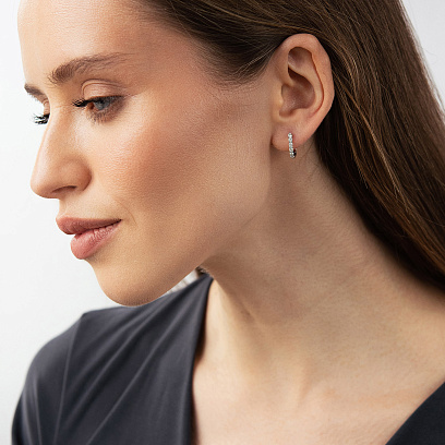 Серьги в белом золоте (бриллианты) сб0708ca №4