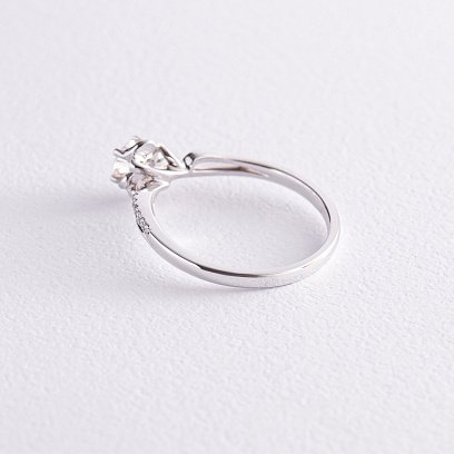 Кольцо "Цветочек" в белом золоте с бриллиантами кб0057cha №3