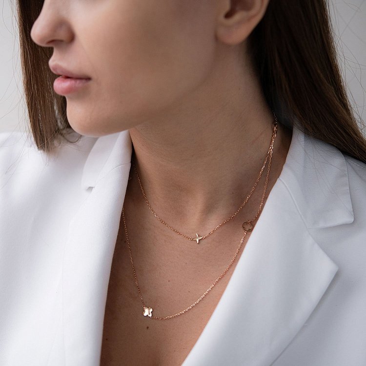 Кольє "Конюшина" в червоному золоті кол01780 від ювелірного магазину Онікс - 1