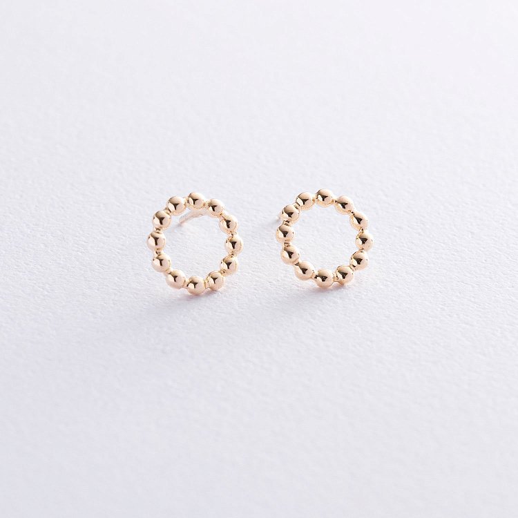 Сережки-пусети "Гармонія" в жовтому золоті с06898 від ювелірного магазину Онікс