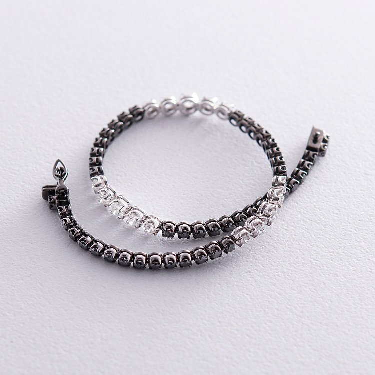 Золотий браслет з чорними і білими діамантами бб0008ar від ювелірного магазину Онікс - 3