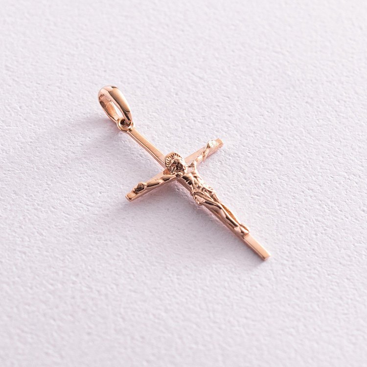 Золотий хрестик з розп'яттям п03638 від ювелірного магазину Онікс