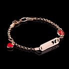 Золотой детский браслет "Божья коровка, Сердце" для гравировки б01945 от ювелирного магазина Оникс