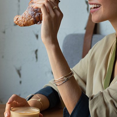 Кульковий золотий браслет "Конюшина" (фіаніт) б04502 №4