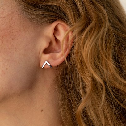 Золотые серьги - пусеты "Акцент" с07519 №2