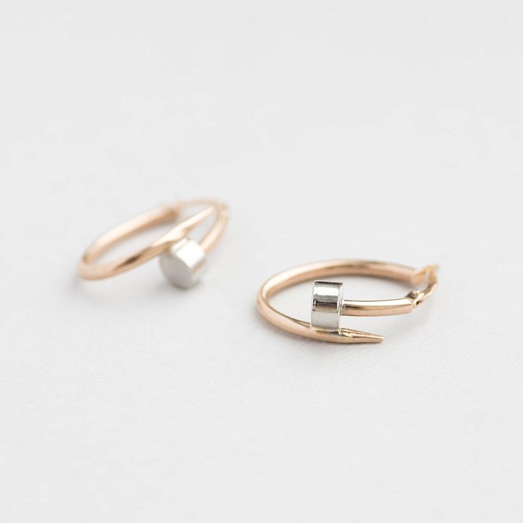 Золотые серьги "Гвоздики" с05658 от ювелирного магазина Оникс - 2