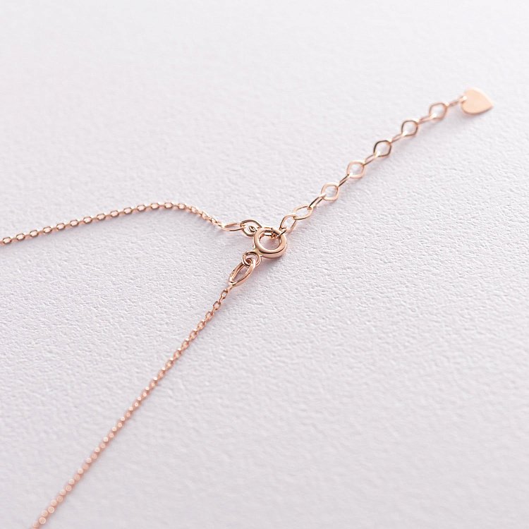 Колье "Сердце" в красном золоте (фианит) кол01680 от ювелирного магазина Оникс - 3