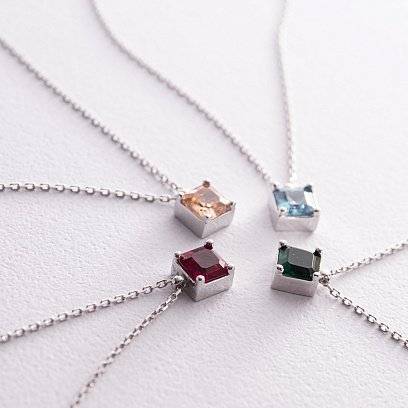 Золоте кольє "Альма" (зелений фіаніт) кол02370 №7