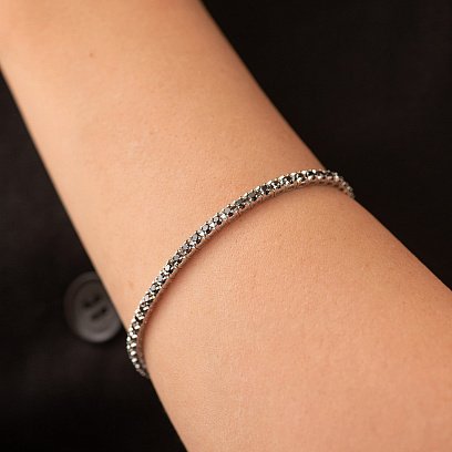 Браслет Теніс у білому золоті з чорними діамантами 542531222 №4