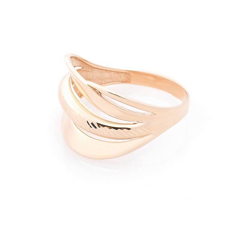 Золота каблучка без каменів к05724 від ювелірного магазину Онікс - 1