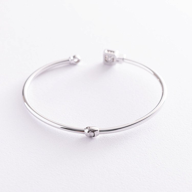 Жорсткий золотий браслет (фіаніти) б04520 від ювелірного магазину Онікс - 2