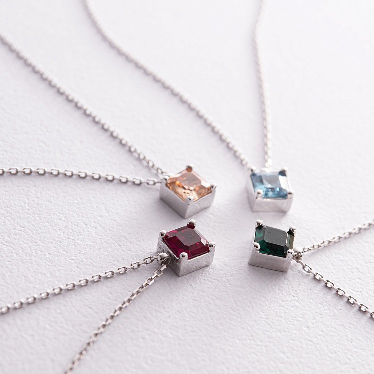 Золоте кольє "Альма" (зелений фіаніт) кол02370 від ювелірного магазину Онікс - 7