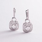 Золотые серьги с бриллиантами на английской застежке сб0318di от ювелирного магазина Оникс - 4
