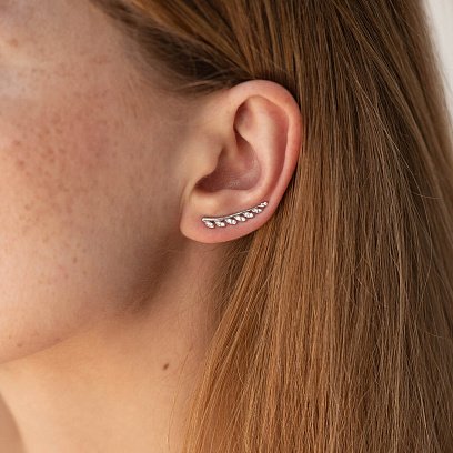 Срібні сережки - клаймбери "Листочки" 122352