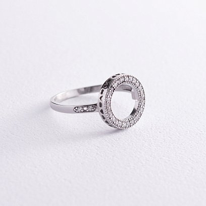 Серебряное кольцо "Круг с сердечками" (фианиты) 3956 №3