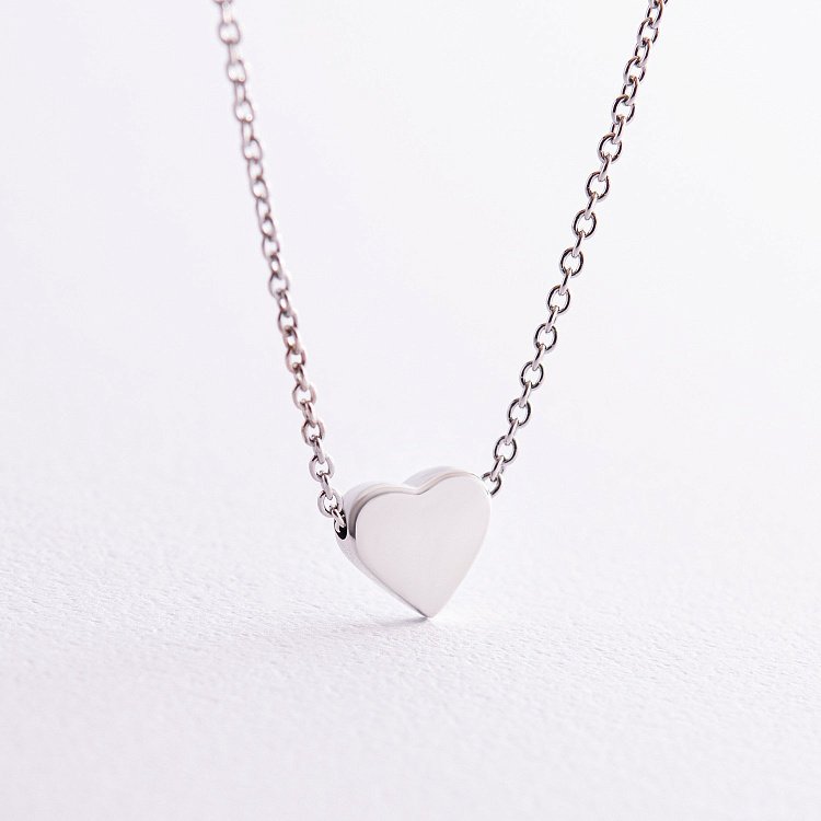 Серебряное колье "Сердечко" 1089 от ювелирного магазина Оникс