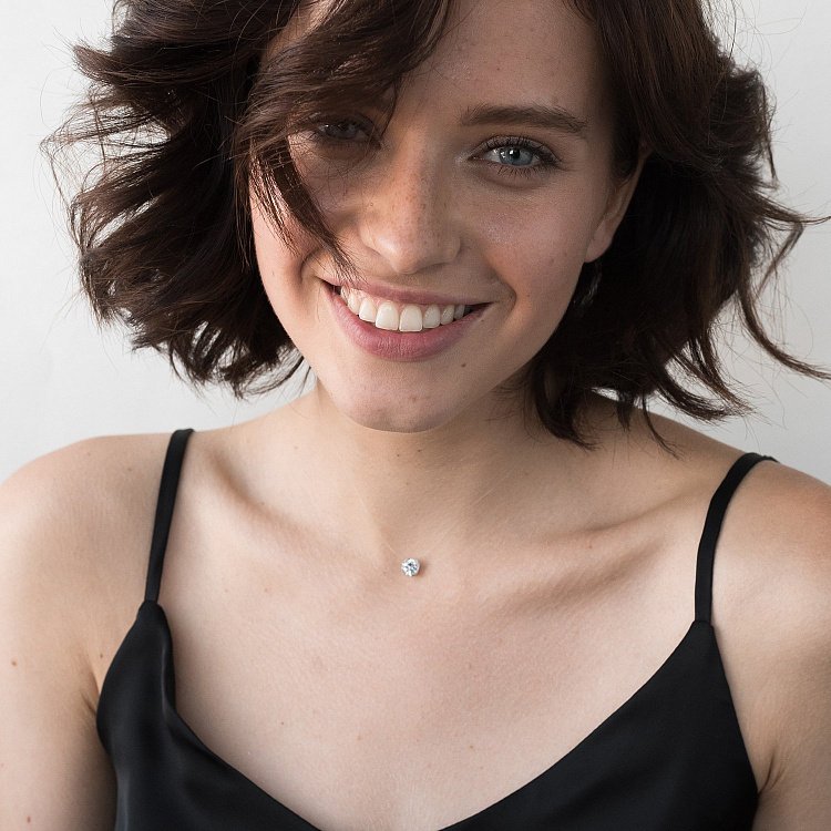 Камінчик на лісці (фіаніт в золоті) кол01069 від ювелірного магазину Онікс - 6