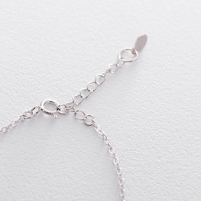 Серебряный браслет "Клевер" (фианит) 141372 №2