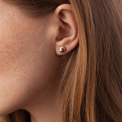 Золоті сережки - пусети "Конюшина" с07536 №2