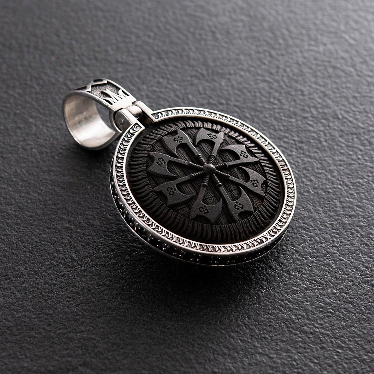 Срібний кулон "Вовк" із ебеновим деревом 946 від ювелірного магазину Онікс - 3