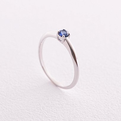 Золота каблучка з синім сапфіром кб0110gl