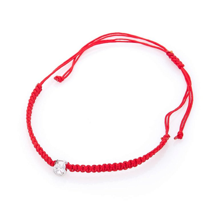 Браслет с красной нитью (фианит) 141298 от ювелирного магазина Оникс