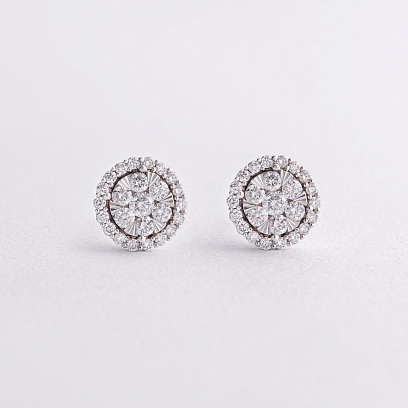 Золотые серьги - пусеты (бриллианты) сб0636ca