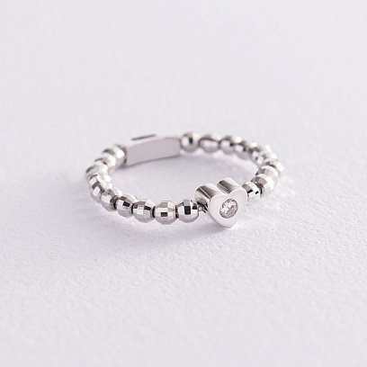 Золотое кольцо с сердечком (фианит) к06181