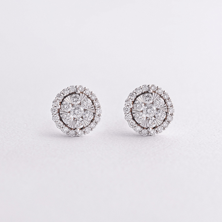 Золотые серьги - пусеты (бриллианты) сб0636ca от ювелирного магазина Оникс