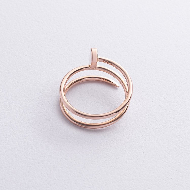 Золота каблучка "Цвях" к07605 - 6 Золота каблучка "Цвях" к07605 від ювелірного магазину Онікс - 6