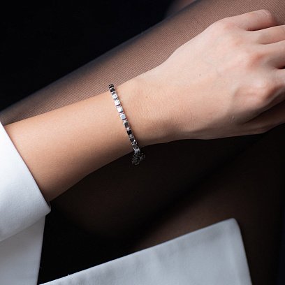 Браслет "Кубики" в белом золоте б04377 №2