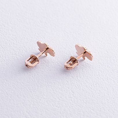 Золоті сережки - пусети "Карта України" с07940 №5