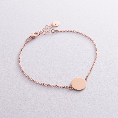 Браслет "Монетка" в красном золоте (возможна гравировка) б04918 №6