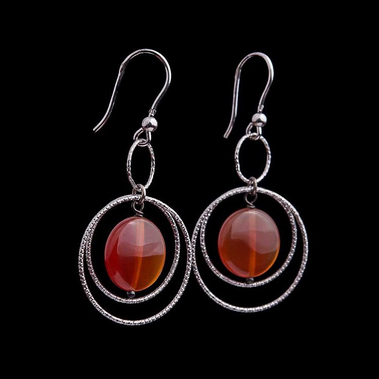 Сережки з сердоліком 0181000S Сережки з сердоліком 0181000S від ювелірного магазину Онікс