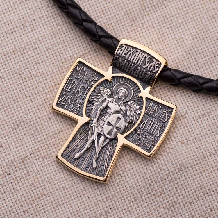 Срібний хрест "Архангел Михаїл" 132452 від ювелірного магазину Онікс - 7
