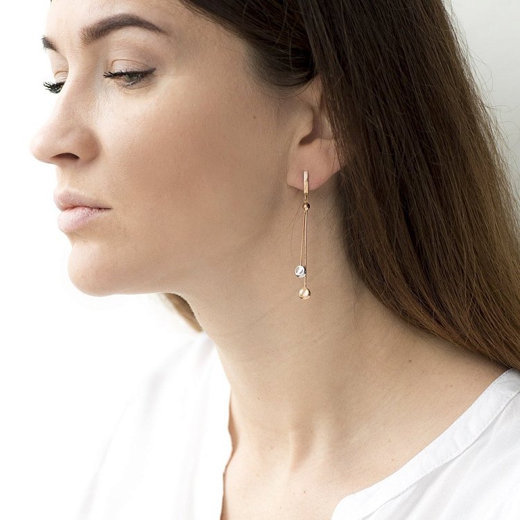 Золоті сережки без каменів с02810 від ювелірного магазину Онікс - 1