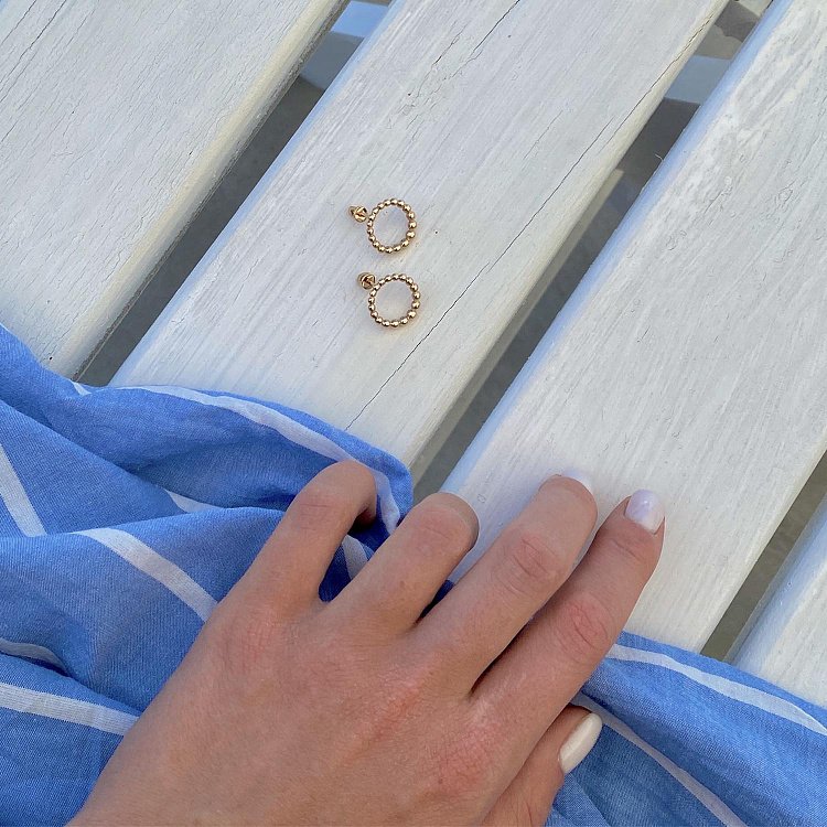 Сережки - пусети "Легкість" в червоному золоті с06921 від ювелірного магазину Онікс - 3