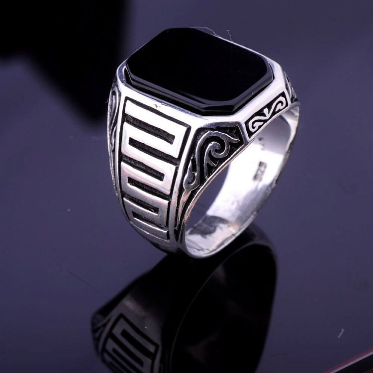 Срібна печатка з оніксом (родій) 111649 від ювелірного магазину Онікс - 2