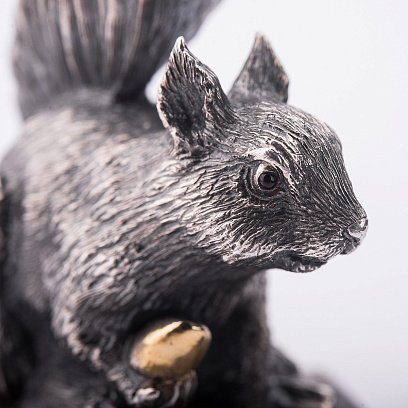 Серебряная фигура "Белка с орешком" - ручная работа сер00013 №2