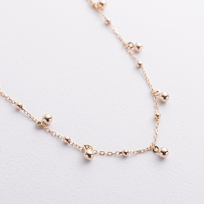 Кольє "Кульки" у жовтому золоті кол02610 №2