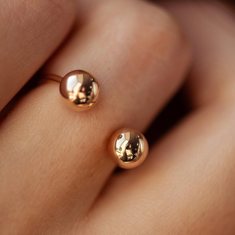 Каблучка "Кульки" у червоному золоті к07506 від ювелірного магазину Онікс - 11