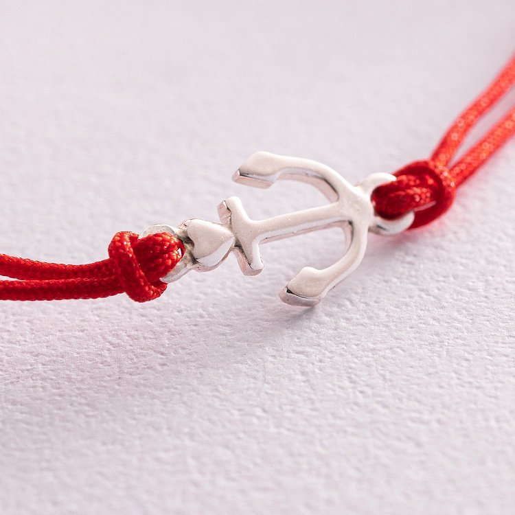 Браслет с красной нитью "Якорь" 141092 от ювелирного магазина Оникс - 2