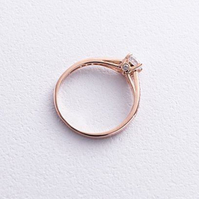 Золота заручальна каблучка з фіанітами к05880 №5