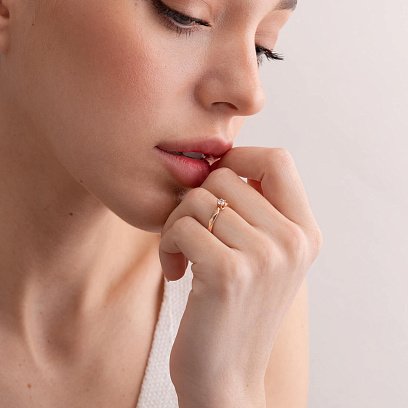 Заручальна золота каблучка з діамантом 219712421 №4