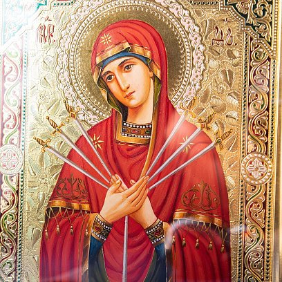 Икона "Семистрельная Божья Матерь" Семистр.(сус зол)-52 №3