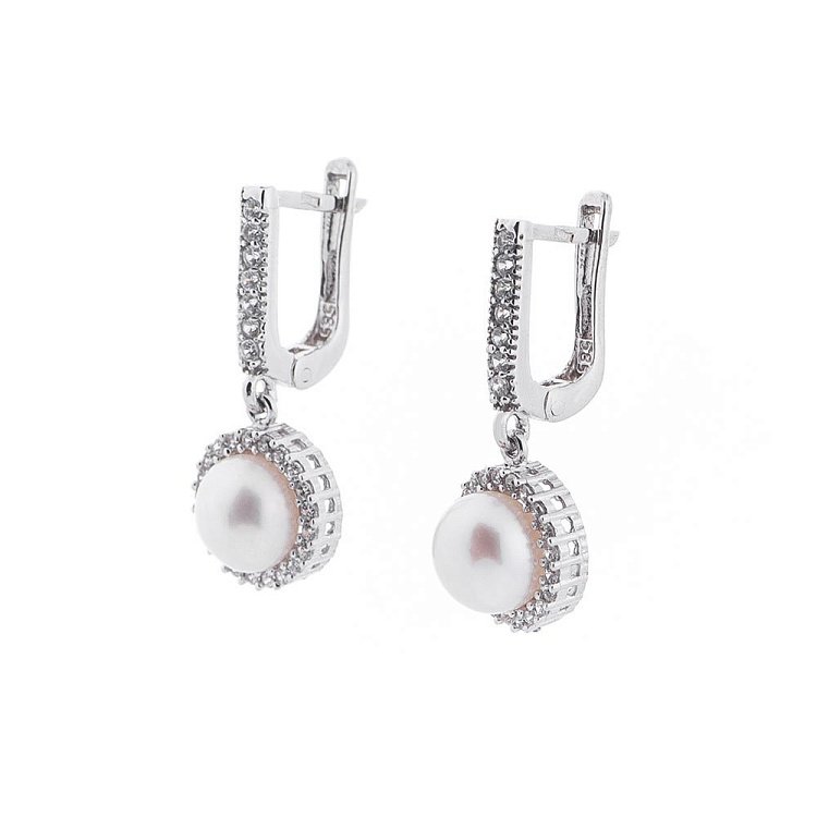 Женские серьги (культ. пресн. жемчуг) с02750 от ювелирного магазина Оникс - 2