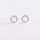 Золоті сережки "Маленький круговорот" з діамантами 102-10055 от ювелирного магазина Оникс