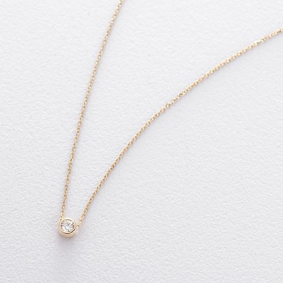 Золотое колье с фианитом кол00954 №3